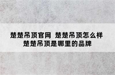 楚楚吊顶官网  楚楚吊顶怎么样 楚楚吊顶是哪里的品牌